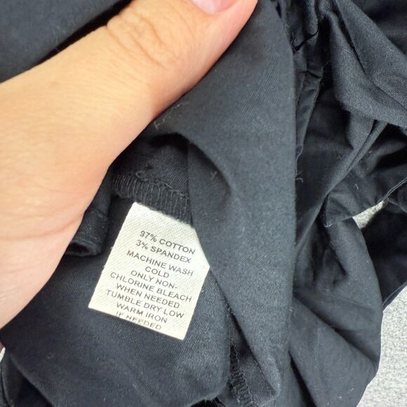 Loft Wrap Dress Women 2 Black Short V-Neck Tasseled Tie Up Sleeveless Cotton - Picture 4 of 7